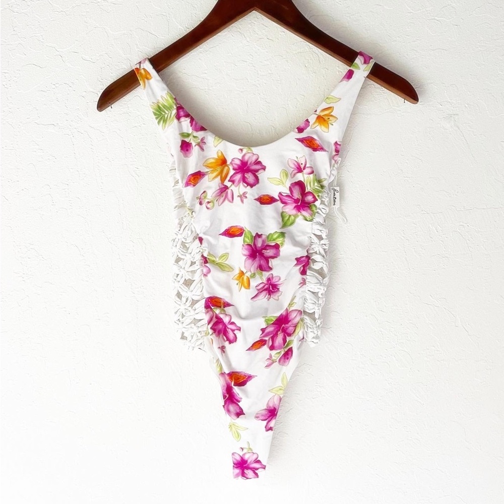 Frankie's Bikinis Cheeky Thong Camilla Tropical Swimsuit